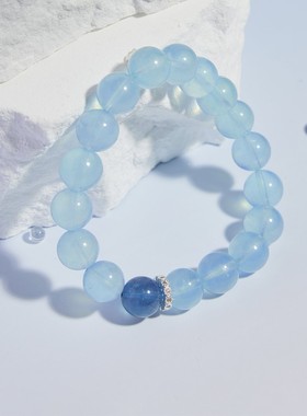 2026仿天然海蓝宝手链女款小众设计少女感仿蓝色水晶手串女送闺蜜