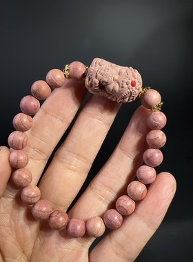 2026血柏木8M简约通孔配件手链小玫瑰花手串DIY文玩配饰手串配件