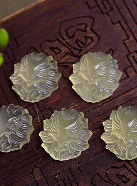 2026天然黄水晶圆形九尾狐项坠 卡通款式吊坠 晶体通透 颜色柔润