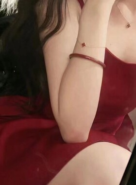 2026新中式琉璃素圈手镯女轻奢小众精致白月光手镯古风汉服配饰禁