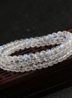 2026诚石 天然白月光石三圈手链 7A蓝月光石女款饰品 厂家