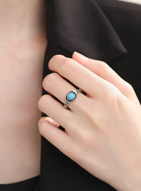 2026小众设计复古中国风南红金钱元宝戒指女个性可调节开口可调节