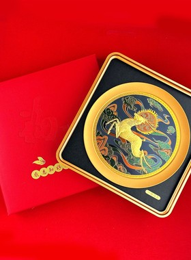 2026厂家一路有你金鹿摆件商务办公企业礼品金箔立体画挂饰伴手礼