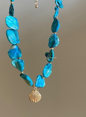 2026蓝色海星贝壳手链女生海边独特漂亮耳环项链配饰小众度假饰品