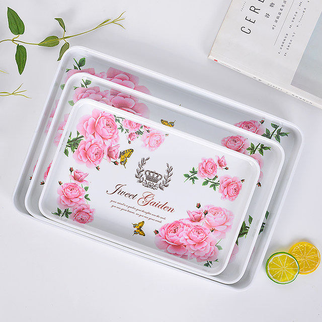 Metamine rectangular imitation porcelain easy to clean storage plate dining plate
