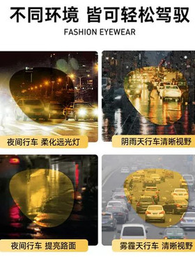 新款防远光灯眼镜夜视近视套镜偏光开车专用男钓鱼太阳眼镜夹片太