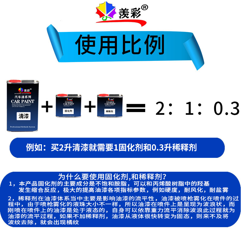 汽车清漆固化剂套装汽车光油清漆高硬度清漆罩光油清漆快干清漆 - 图2