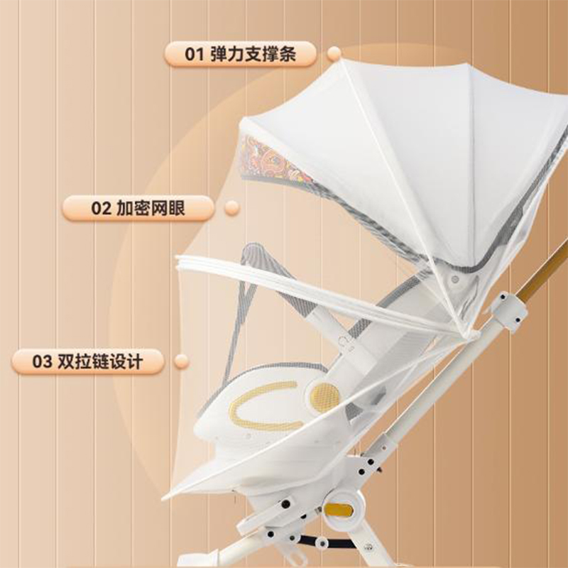 遛娃神器蚊帐通用全罩式婴儿推车丸丫T6二代溜娃车通用配件防蚊罩