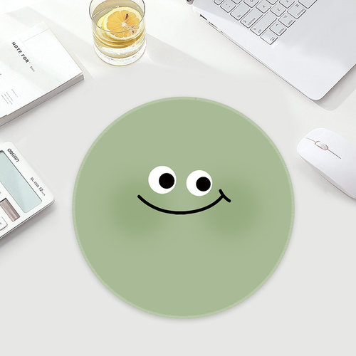 极简ins风表情包鼠标垫圆形小号加厚办公护腕垫女生防滑桌面软垫 - 图0