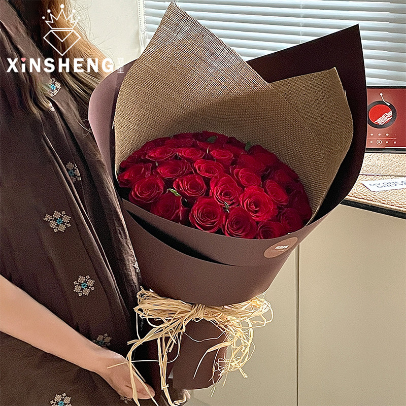 芯苼 麻布卷5米 复古鲜花束包装纸材料手工DIY包花纸花店花艺资材,淘宝优惠券,粉丝福利购,淘宝优惠卷