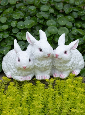 花园装饰小兔子摆件庭院户外幼儿园装饰摆件工艺品雕塑仿真动物