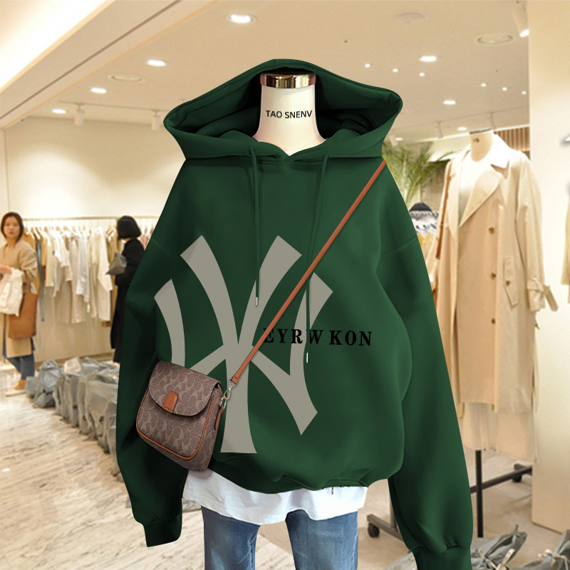 韩国加绒长袖2022秋冬新款连帽卫衣 haadid卫衣/绒衫