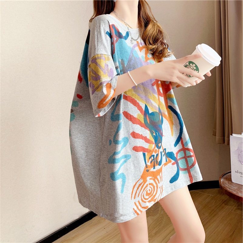 韩国夏季2022年新款韩版中长款t恤 haadidT恤