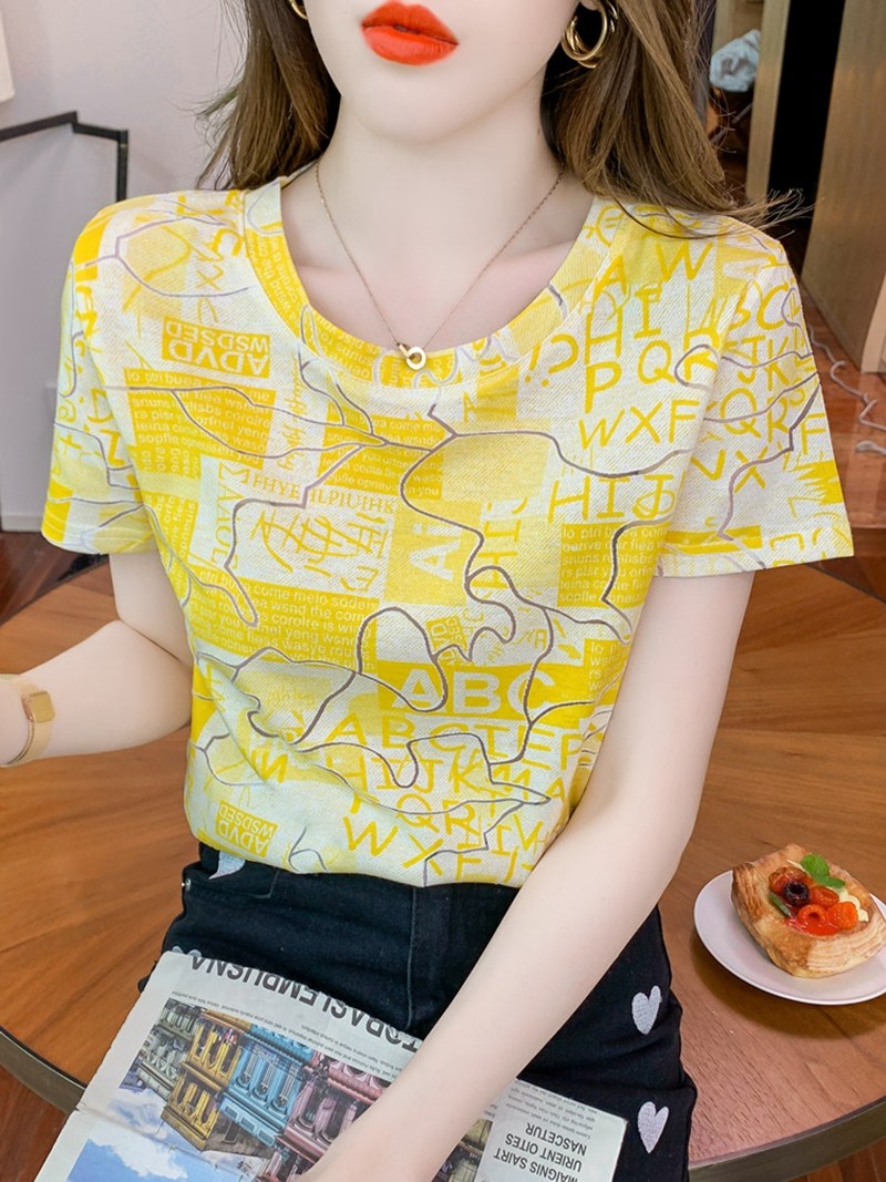 韩国2022夏季新款个性印花短袖t恤 haadidT恤