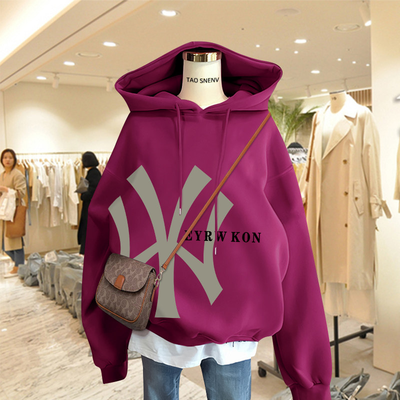 韩国加绒长袖2022秋冬新款连帽卫衣 haadid卫衣/绒衫