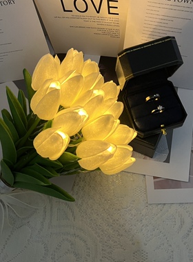 闪光led仿真高档郁金香手捧花