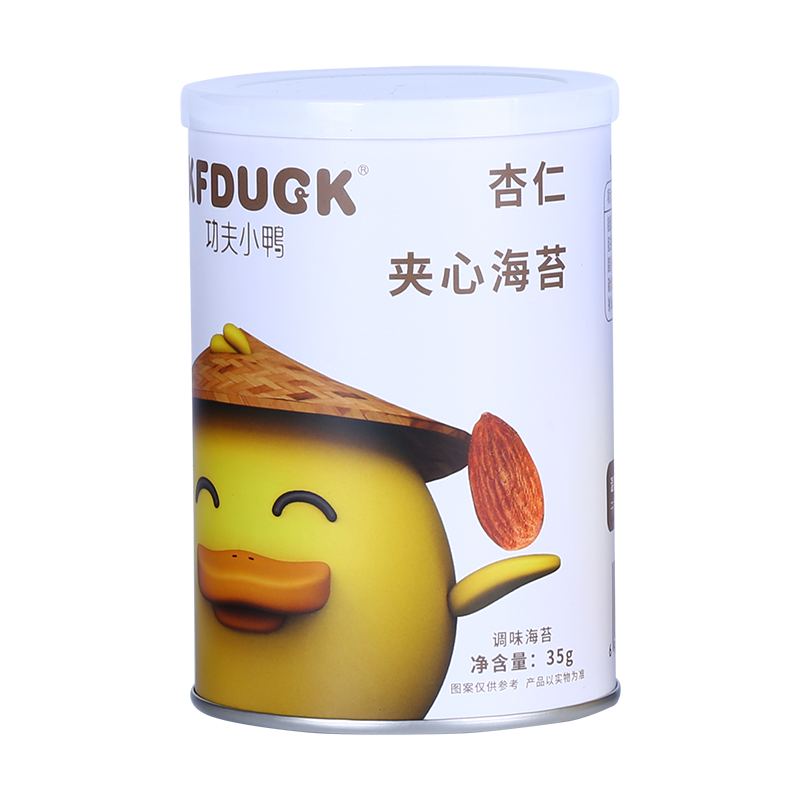 功夫小鸭旗舰店功夫小鸭夹心海苔核桃坚果紫菜脆片芝麻核桃杏仁鱼松味【4罐装】2