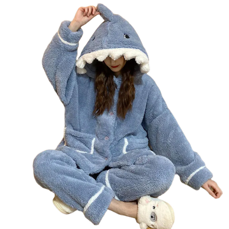 珊瑚绒睡衣女冬季加厚加绒保暖套装学生可爱卡通毛绒绒秋冬家居服,淘宝优惠券,粉丝福利购,淘宝优惠卷