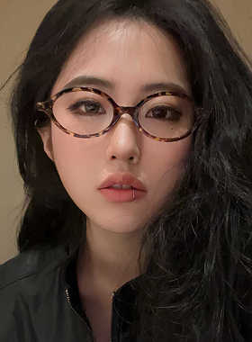 平光镜防蓝光网红复古女椭圆