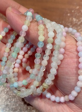 手作款~天然石珠子手链花朵戒指弹力绳支持定制尺寸基础春夏新款