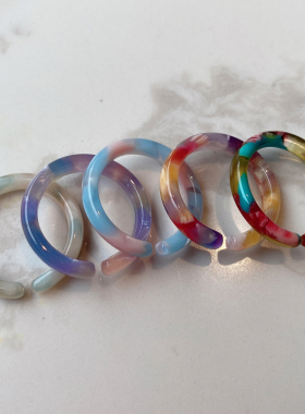 日系细款醋酸开口戒指