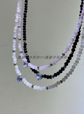 闪闪爱心锆石仿水晶项链