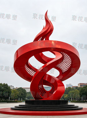 不锈钢大型火炬雕塑定制景观地标建筑广场公园林铁艺异形小品装置