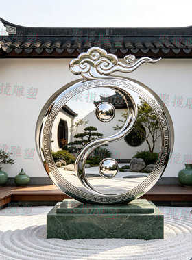 不锈钢大型月亮雕塑定制庭院景观建筑广场公园林铁艺异形小品装置