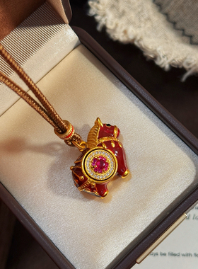 招财红色马年本命年项链女毛衣链