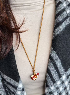 新中式滴油珐琅四叶草葫芦毛衣链