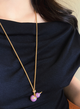 彩色多巴胺滴油七子葫芦项链