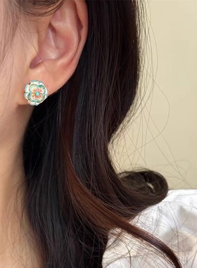 蓝色雕花滴油串珠送松石项链套装