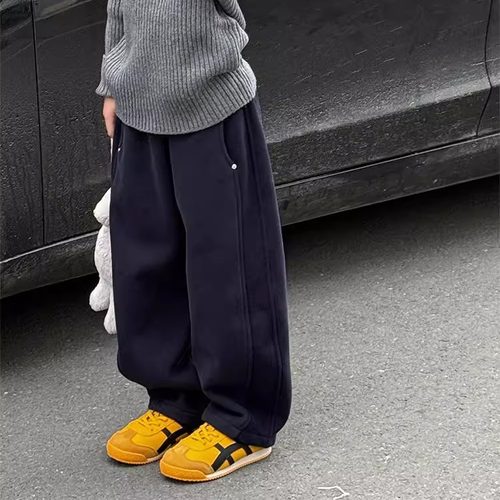 女童裤子秋冬装2025新款儿童加厚洋气弯刀裤女孩冬季休闲卫裤 - 图3