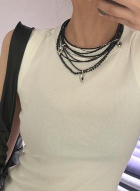 lost in echo2024夏季新原创拧绳合果芋叶片多层珍珠手链合集