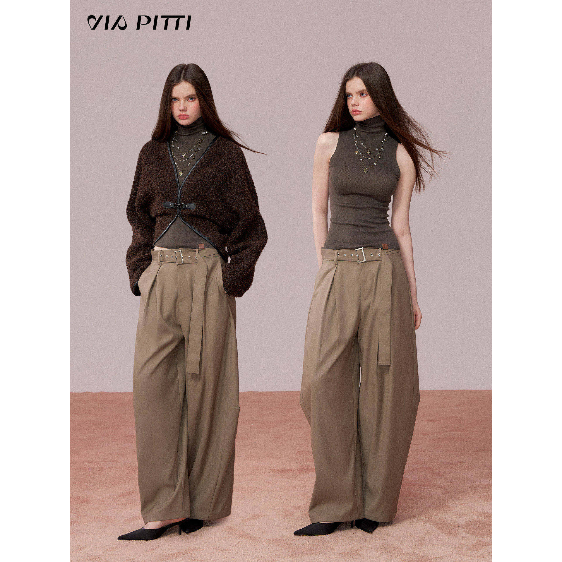 VIAPITTI设计感百搭高领无袖针织衫背心女装秋冬修身含桑蚕丝上衣,淘宝优惠券,粉丝福利购,淘宝优惠卷