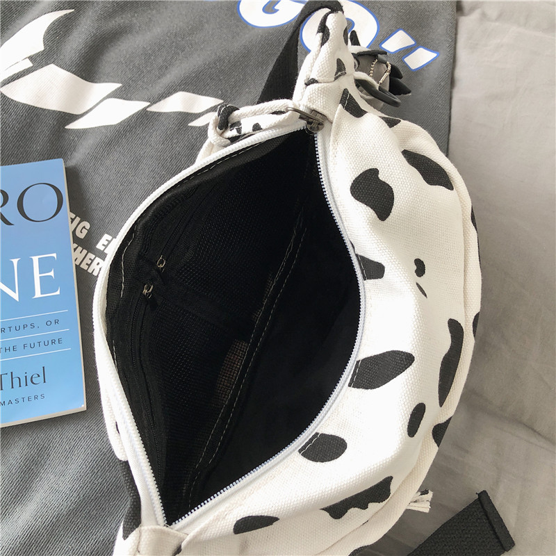 男潮牌大容量ins斑马奶牛纹斜挎包 仟仁狮男士包袋