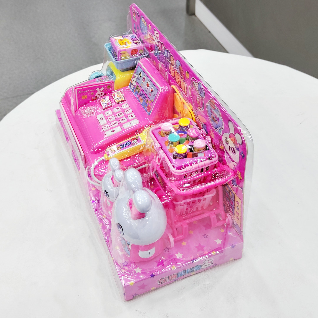 Cute Rabbit Sound and Light Cash Register 333-625 Supermarket Checkout Girl Play House Children's Educational Interactive Toy