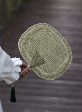 蒲扇手工草扇汉服古风手摇纳凉宝宝驱蚊扇草编扇子工艺品旅游热卖