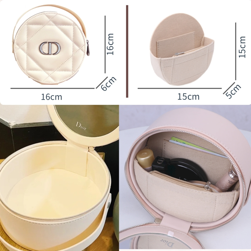 适用Dior迪奥圆饼内胆包中包圆筒化妆包包撑改造内袋包定型收纳