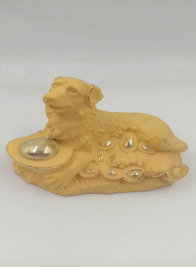 绒沙金旺财生肖狗保险公司工艺品