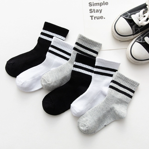 Детские летние хлопковые носки, дышащие гольфы подходит для мужчин и женщин, средней длины