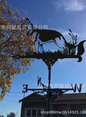 新款直销跨境风向标铁艺摆件铁艺剪影风向标田园户外摆件