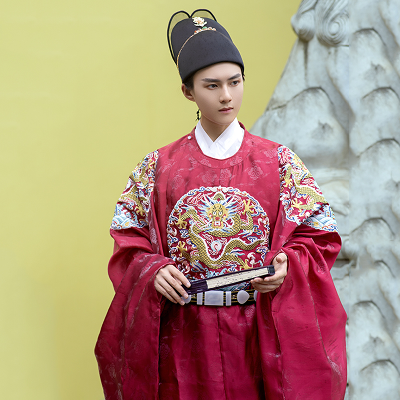 布许【预售】原创男圆领袍大袖袍汉服 布许汉服