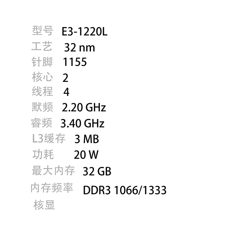 E3-1290/1220L/1225/1230/1235/1240/1245/1260L/1270/1275/1280 - 图1