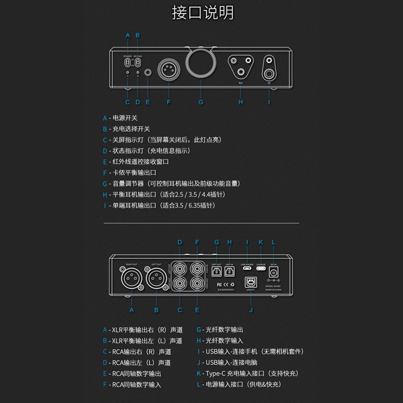 【戈聲】乾龙盛QA390LE限量版 播放器DAC解码器耳放前级一体机 - 图1