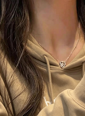 不致敏高保色环绕闪钻锁骨链女