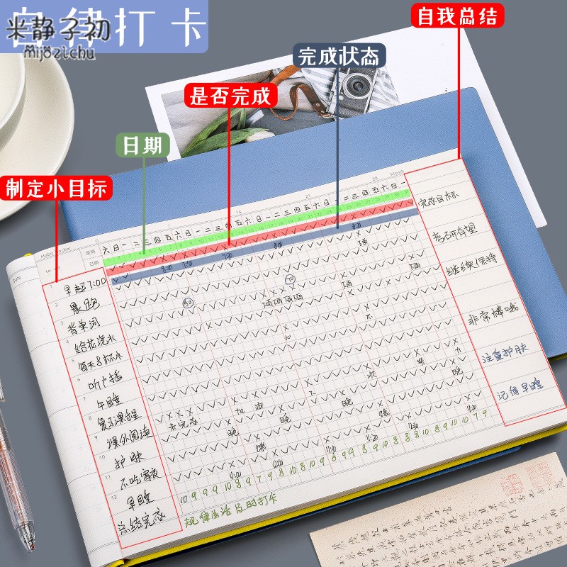 自律打卡本学习计划表好习惯养成任务时间管理月周规划每日小学生假期日程本子儿童暑假小升初安排初中笔记本 - 图0