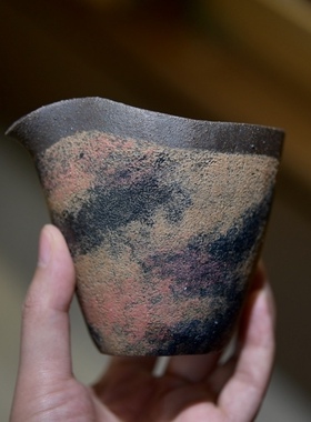 茶海 台湾刘梦函手作陶土岩矿无把公道杯 分茶器 功夫茶具 博茶堂