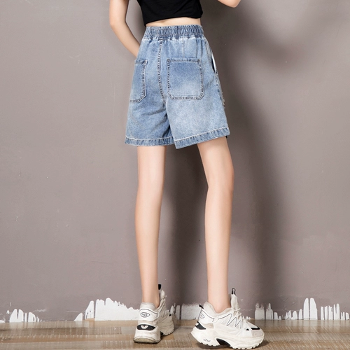 Летние штаны, джинсовая юбка, шорты, высокая талия, эластичная талия, свободный крой