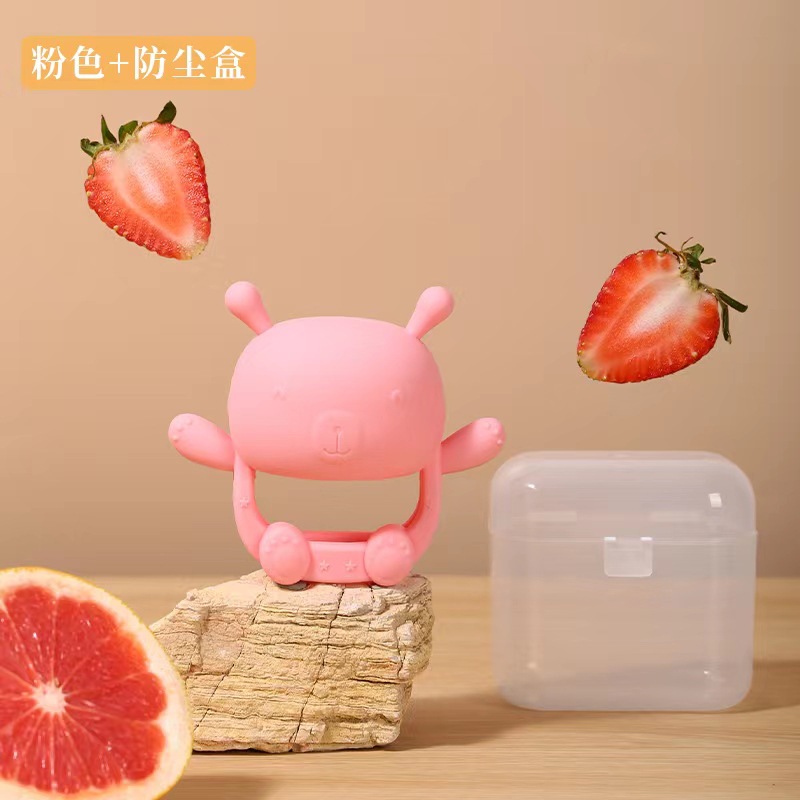 牙胶婴儿磨牙棒宝宝小蘑菇咬胶可水煮六个月婴幼儿玩具防吃手神器